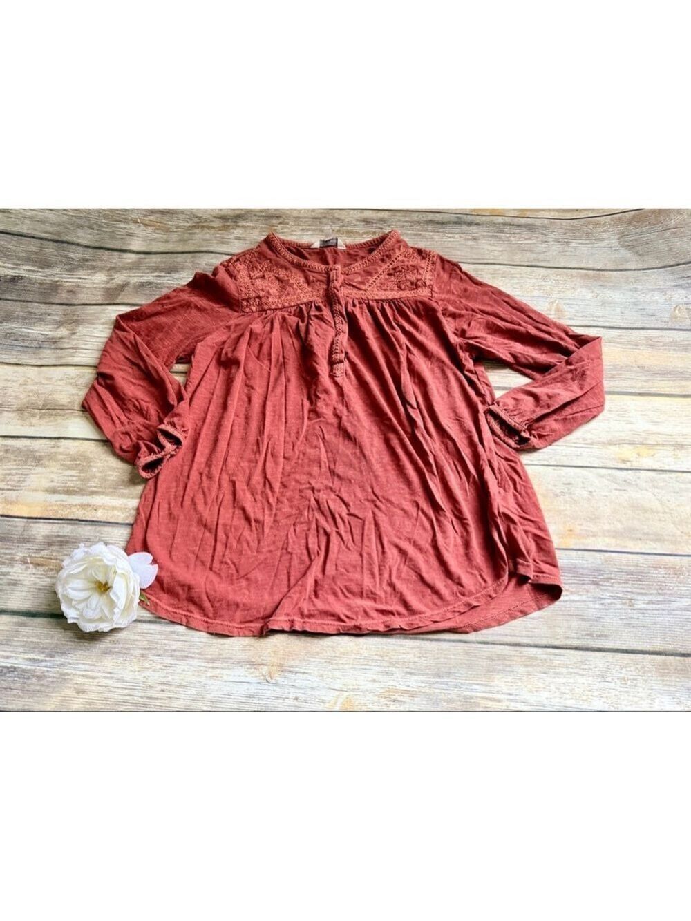 LUCKY BRAND PEASANT SHIRT-MEDIUM